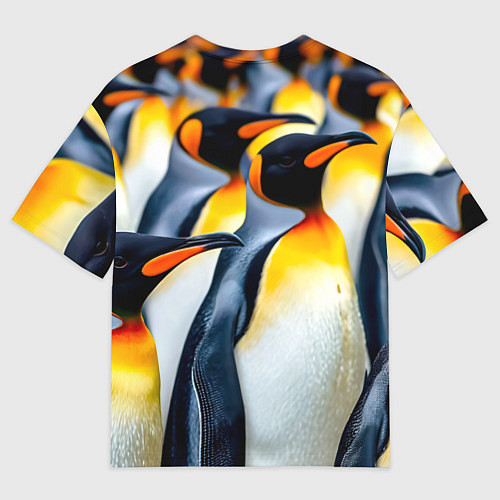 Мужская футболка оверсайз Стая пингвинов / 3D-принт – фото 2