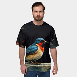 Футболка оверсайз мужская Ласточка, цвет: 3D-принт — фото 2