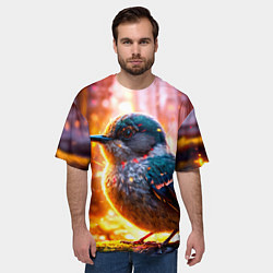 Футболка оверсайз мужская Кукушка в искрах, цвет: 3D-принт — фото 2