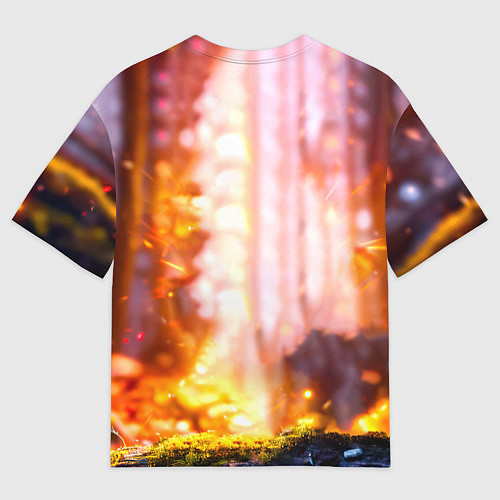 Мужская футболка оверсайз Кукушка в искрах / 3D-принт – фото 2