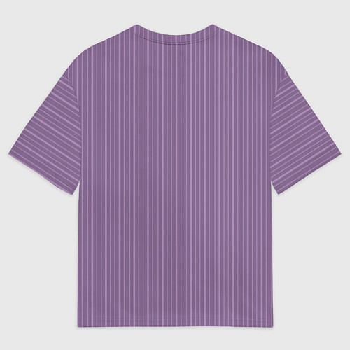 Мужская футболка оверсайз Серо-фиолетовый в тонкую полоску / 3D-принт – фото 2