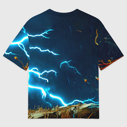 Мужская футболка оверсайз Аист и гроза / 3D-принт – фото 2