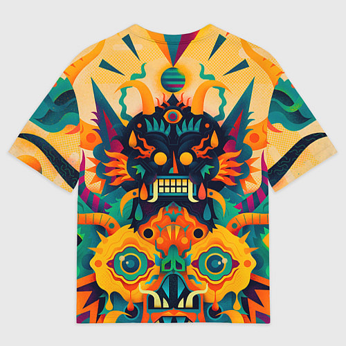 Мужская футболка оверсайз Китайский монстр / 3D-принт – фото 2