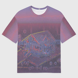 Футболка оверсайз мужская Домик в лесу, цвет: 3D-принт