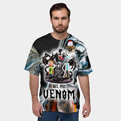 Футболка оверсайз мужская Морти и Рик под властью ядовитой слизи - коллаба, цвет: 3D-принт — фото 2