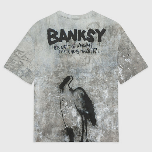 Мужская футболка оверсайз Banksy - stop wars / 3D-принт – фото 2