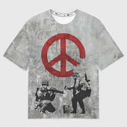 Футболка оверсайз мужская Banksy - peace, цвет: 3D-принт
