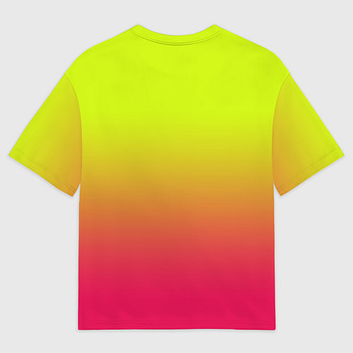Мужская футболка оверсайз Градиент салатовый в розовый / 3D-принт – фото 2