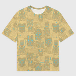 Футболка оверсайз мужская Маски Тики, цвет: 3D-принт
