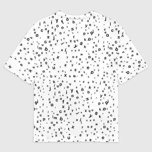 Мужская футболка оверсайз Паттерн латиница / 3D-принт – фото 2