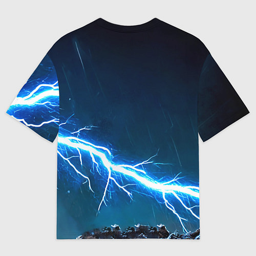Мужская футболка оверсайз Орел и молния / 3D-принт – фото 2