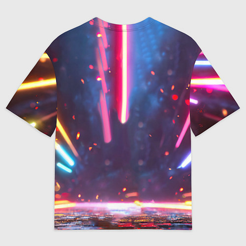 Мужская футболка оверсайз Уточка в неоне / 3D-принт – фото 2