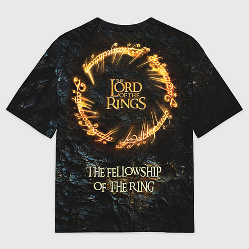 Мужская футболка оверсайз Lord of the rings - the fellowship of the ring / 3D-принт – фото 2