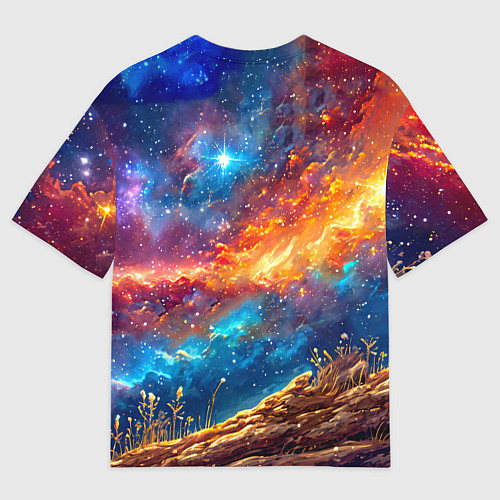 Мужская футболка оверсайз Пеликан в космосе / 3D-принт – фото 2