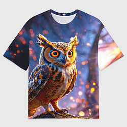Футболка оверсайз мужская Золотистая сова, цвет: 3D-принт