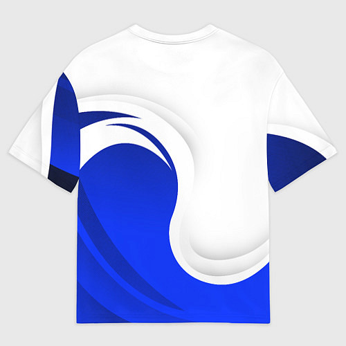 Мужская футболка оверсайз Герб России - белый и синий / 3D-принт – фото 2