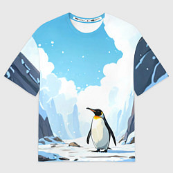 Футболка оверсайз мужская Пингвин в Антарктиде, цвет: 3D-принт