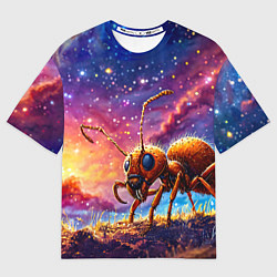 Мужская футболка оверсайз Муравей в космосе