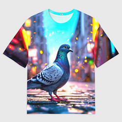 Мужская футболка оверсайз Городской голубь