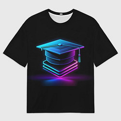 Футболка оверсайз мужская Неоновая шапочка магистра, цвет: 3D-принт