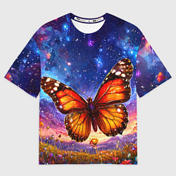 Футболка оверсайз мужская Бабочка в космосе, цвет: 3D-принт
