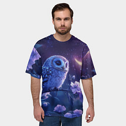 Футболка оверсайз мужская Сова и ночное небо, цвет: 3D-принт — фото 2