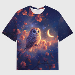 Мужская футболка оверсайз Ночная сова