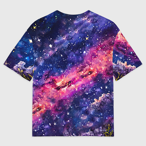 Мужская футболка оверсайз Змея в космосе / 3D-принт – фото 2
