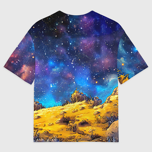 Мужская футболка оверсайз Тюлень в космосе / 3D-принт – фото 2