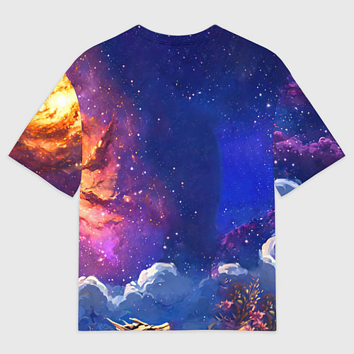 Мужская футболка оверсайз Сова в космосе / 3D-принт – фото 2