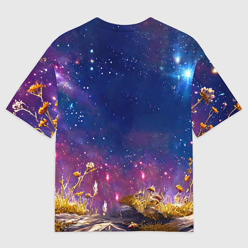 Мужская футболка оверсайз Морская свинка в космосе / 3D-принт – фото 2
