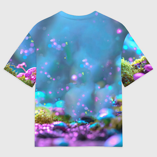 Мужская футболка оверсайз Ёжики в сказаочном лесу / 3D-принт – фото 2