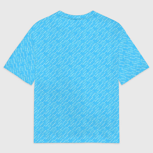 Мужская футболка оверсайз Неоновый голубой лазурный однотонный текстура / 3D-принт – фото 2