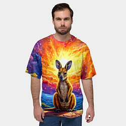 Футболка оверсайз мужская Кенгуру в космосе, цвет: 3D-принт — фото 2