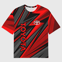 Футболка оверсайз мужская Toyota - красный спортивный, цвет: 3D-принт