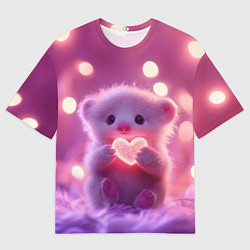 Мужская футболка оверсайз Милый грызун с сердечком