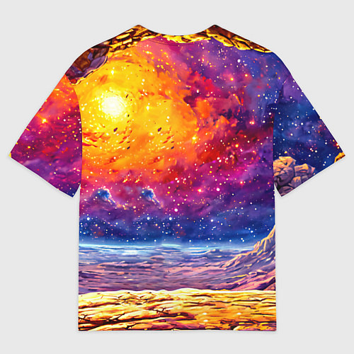 Мужская футболка оверсайз Сурикат и космическое небо / 3D-принт – фото 2