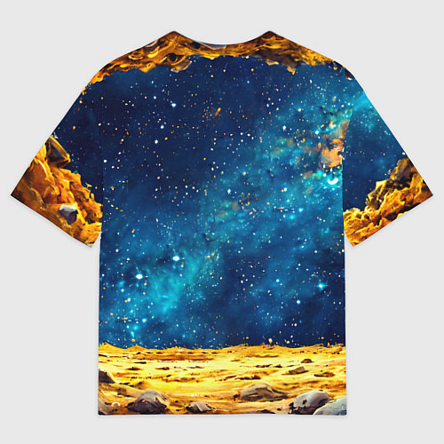 Мужская футболка оверсайз Слон и космическое небо / 3D-принт – фото 2