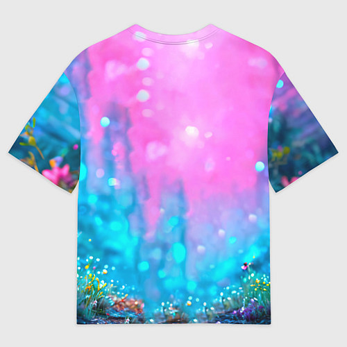 Мужская футболка оверсайз Коровка в сказочном лесу / 3D-принт – фото 2