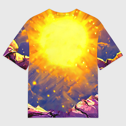 Мужская футболка оверсайз Сурикат в яркиз лучах солнца / 3D-принт – фото 2