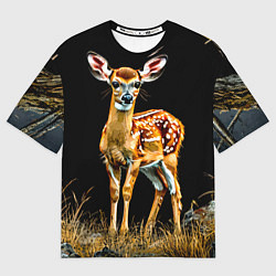 Футболка оверсайз мужская Олень в ночи, цвет: 3D-принт