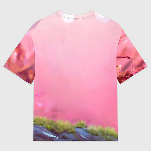 Мужская футболка оверсайз Выдра в розовом цвете / 3D-принт – фото 2