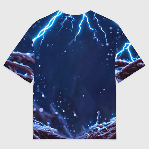 Мужская футболка оверсайз Песец в разрядах молний / 3D-принт – фото 2