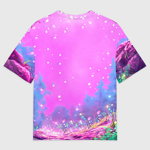 Мужская футболка оверсайз Бирюзовая лошадка / 3D-принт – фото 2