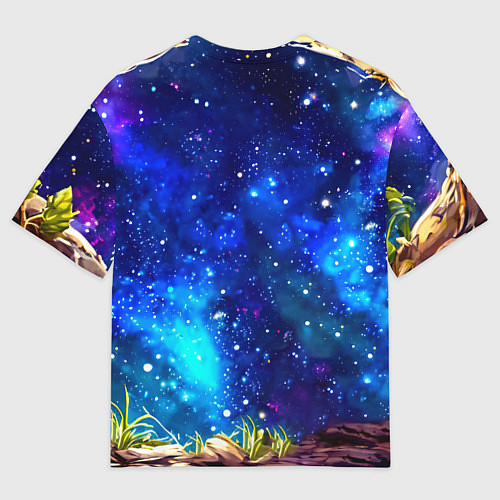 Мужская футболка оверсайз Гепард в звездную ночь / 3D-принт – фото 2