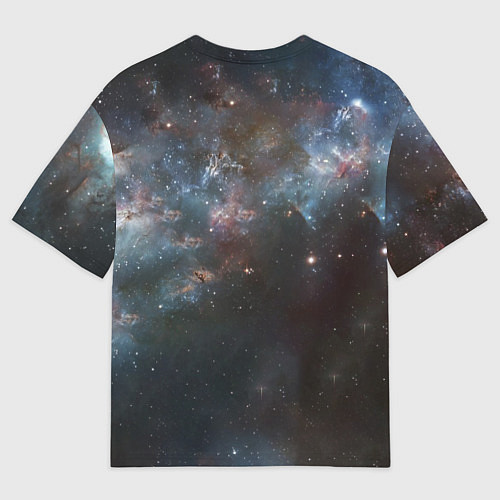 Мужская футболка оверсайз Череп - космос / 3D-принт – фото 2