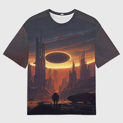 Мужская футболка оверсайз Космос - человек