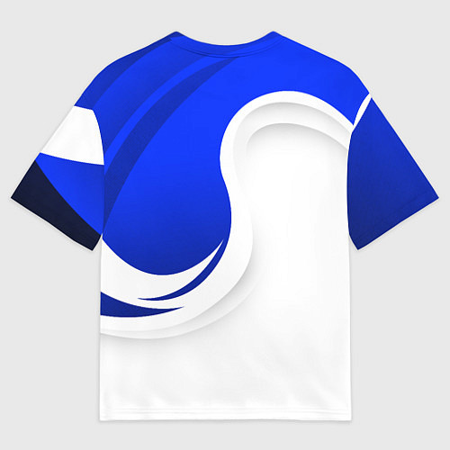 Мужская футболка оверсайз Exeed - синий и белый / 3D-принт – фото 2