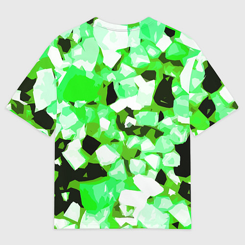 Мужская футболка оверсайз Green and white abstraction on a black background / 3D-принт – фото 2