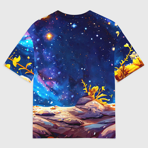 Мужская футболка оверсайз Хомяк и космическое небо / 3D-принт – фото 2